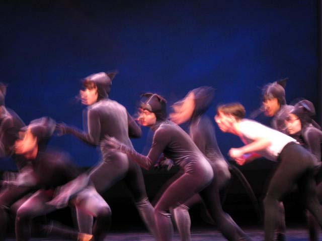 7 dancer in dress rehearsal  for the Nutcracker Ballet
