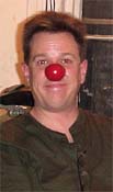Pat Cashin wearing his just finished clown nose