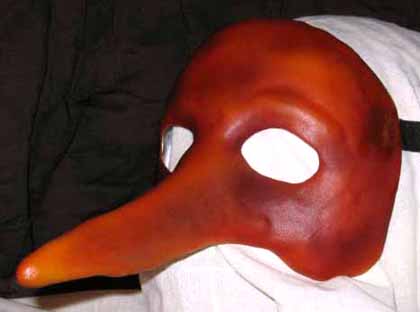 Zanni - long nose mask tan right side view